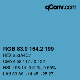 Color code: RGB 83.9 164.2 199 | qconv.com