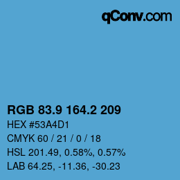 Color code: RGB 83.9 164.2 209 | qconv.com