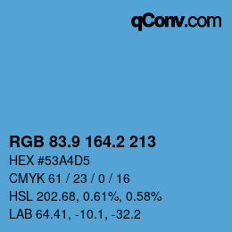 Color code: RGB 83.9 164.2 213 | qconv.com