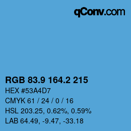 Color code: RGB 83.9 164.2 215 | qconv.com