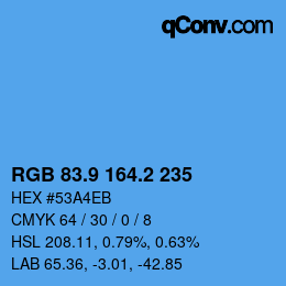 Color code: RGB 83.9 164.2 235 | qconv.com