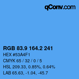 Color code: RGB 83.9 164.2 241 | qconv.com