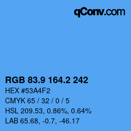 Color code: RGB 83.9 164.2 242 | qconv.com