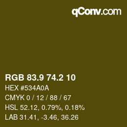 Color code: RGB 83.9 74.2 10 | qconv.com