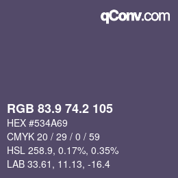 Color code: RGB 83.9 74.2 105 | qconv.com