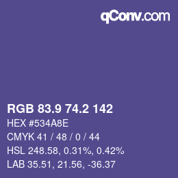 Color code: RGB 83.9 74.2 142 | qconv.com
