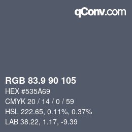 カラーコード: RGB 83.9 90 105 | qconv.com