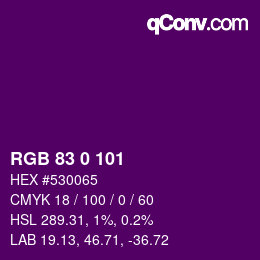 Color code: RGB 83 0 101 | qconv.com