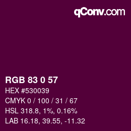 Color code: RGB 83 0 57 | qconv.com