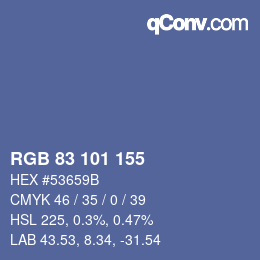 Color code: RGB 83 101 155 | qconv.com