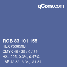 Color code: RGB 83 101 155 | qconv.com