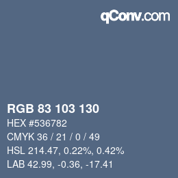 カラーコード: RGB 83 103 130 | qconv.com