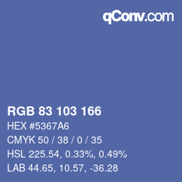 Color code: RGB 83 103 166 | qconv.com