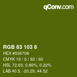 Color code: RGB 83 103 8 | qconv.com