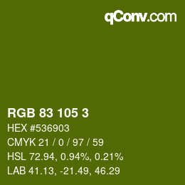 Código de color: RGB 83 105 3 | qconv.com