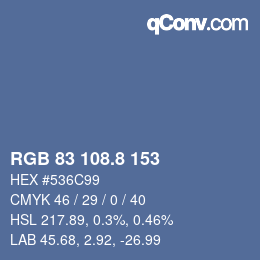 Color code: RGB 83 108.8 153 | qconv.com