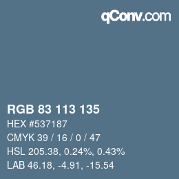 Color code: RGB 83 113 135 | qconv.com
