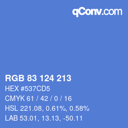 Farbcode: RGB 83 124 213 | qconv.com