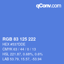 Color code: RGB 83 125 222 | qconv.com