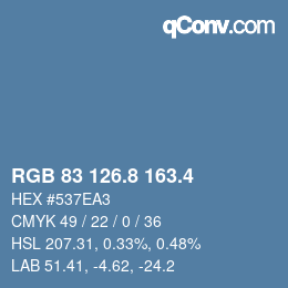 カラーコード: RGB 83 126.8 163.4 | qconv.com