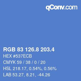 カラーコード: RGB 83 126.8 203.4 | qconv.com