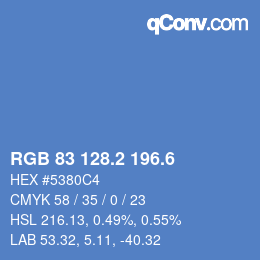 カラーコード: RGB 83 128.2 196.6 | qconv.com