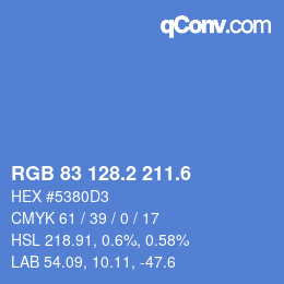 カラーコード: RGB 83 128.2 211.6 | qconv.com