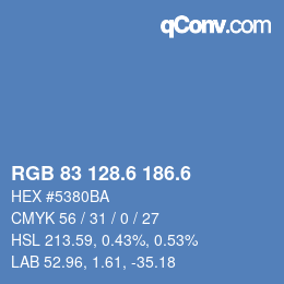 カラーコード: RGB 83 128.6 186.6 | qconv.com