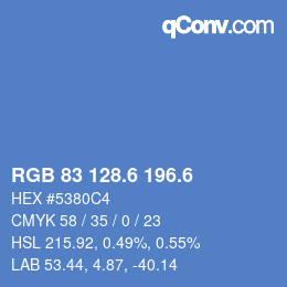 カラーコード: RGB 83 128.6 196.6 | qconv.com