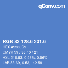 カラーコード: RGB 83 128.6 201.6 | qconv.com