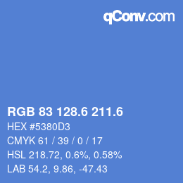 カラーコード: RGB 83 128.6 211.6 | qconv.com