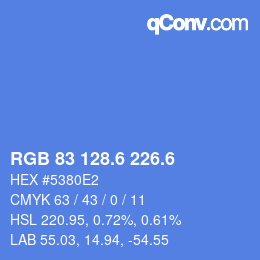 カラーコード: RGB 83 128.6 226.6 | qconv.com