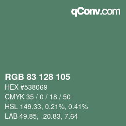 Color code: RGB 83 128 105 | qconv.com