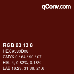 カラーコード: RGB 83 13 8 | qconv.com