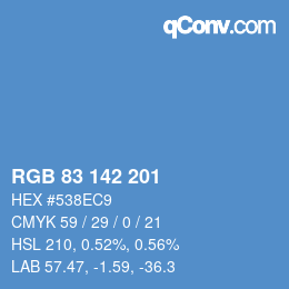 Color code: RGB 83 142 201 | qconv.com