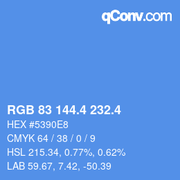 カラーコード: RGB 83 144.4 232.4 | qconv.com