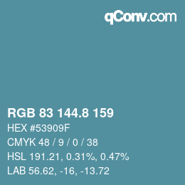 Color code: RGB 83 144.8 159 | qconv.com