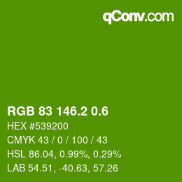 カラーコード: RGB 83 146.2 0.6 | qconv.com