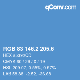 カラーコード: RGB 83 146.2 205.6 | qconv.com