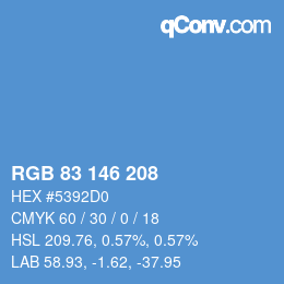 カラーコード: RGB 83 146 208 | qconv.com