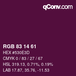 Color code: RGB 83 14 61 | qconv.com