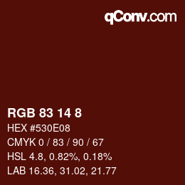 カラーコード: RGB 83 14 8 | qconv.com