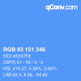 Color code: RGB 83 151 248 | qconv.com