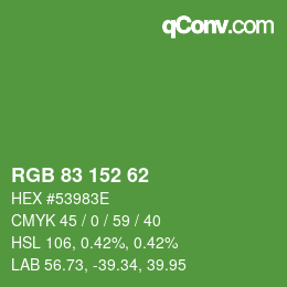 Color code: RGB 83 152 62 | qconv.com