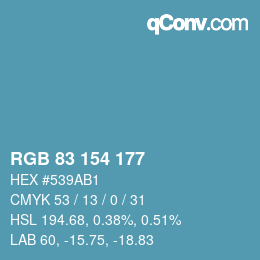 Color code: RGB 83 154 177 | qconv.com