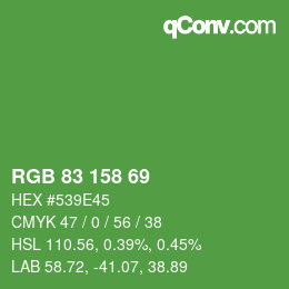 Color code: RGB 83 158 69 | qconv.com