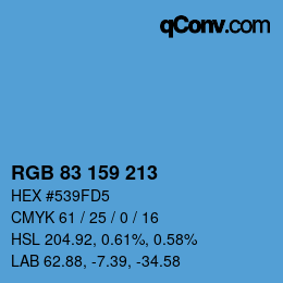 Código de color: RGB 83 159 213 | qconv.com