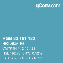 Farbcode: RGB 83 161 182 | qconv.com