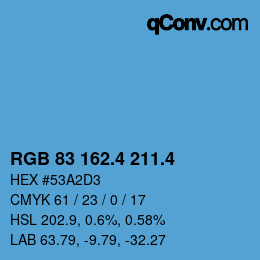 カラーコード: RGB 83 162.4 211.4 | qconv.com