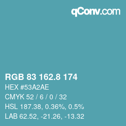 Color code: RGB 83 162.8 174 | qconv.com